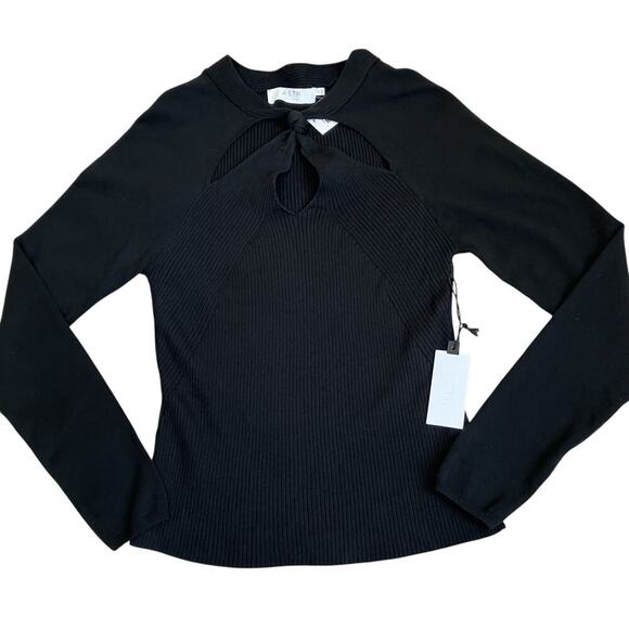 ASTR The Label Sz XL NWT Ribbed Knit Cut-out Neck Sweater Pullover Stretchy - Picture 6 of 16